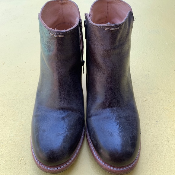 BED STU Isla two toned leather ankle booties boots heels 8.5 distressed - Picture 2 of 12